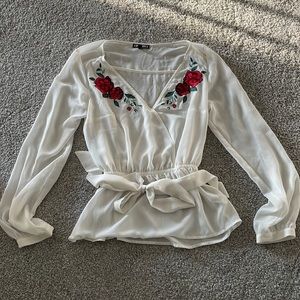 Sheer patterned shirt